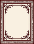Elegant Maroon Scroll Border Pattern Rug