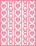 Pink Vertical Floral Oval Pattern Rug