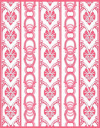 Pink Vertical Floral Oval Pattern Rug