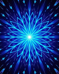 Radiant Blue Floral Burst Design Rug