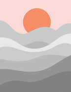 Minimalist Sunrise Wave Pattern Rug