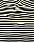Wavy Black And Cream Stripe Design Rug