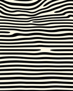 Wavy Black And Cream Stripe Design Rug