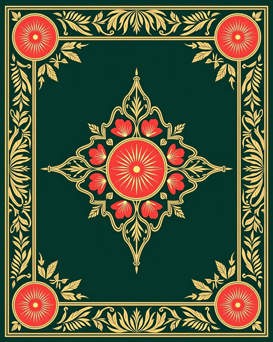 Ornate Floral Mandala Pattern Rug
