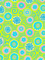 Vibrant Floral Swirl Pattern Rug