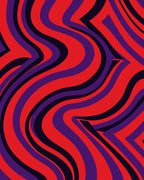 Vibrant Red Purple Swirl Pattern Rug