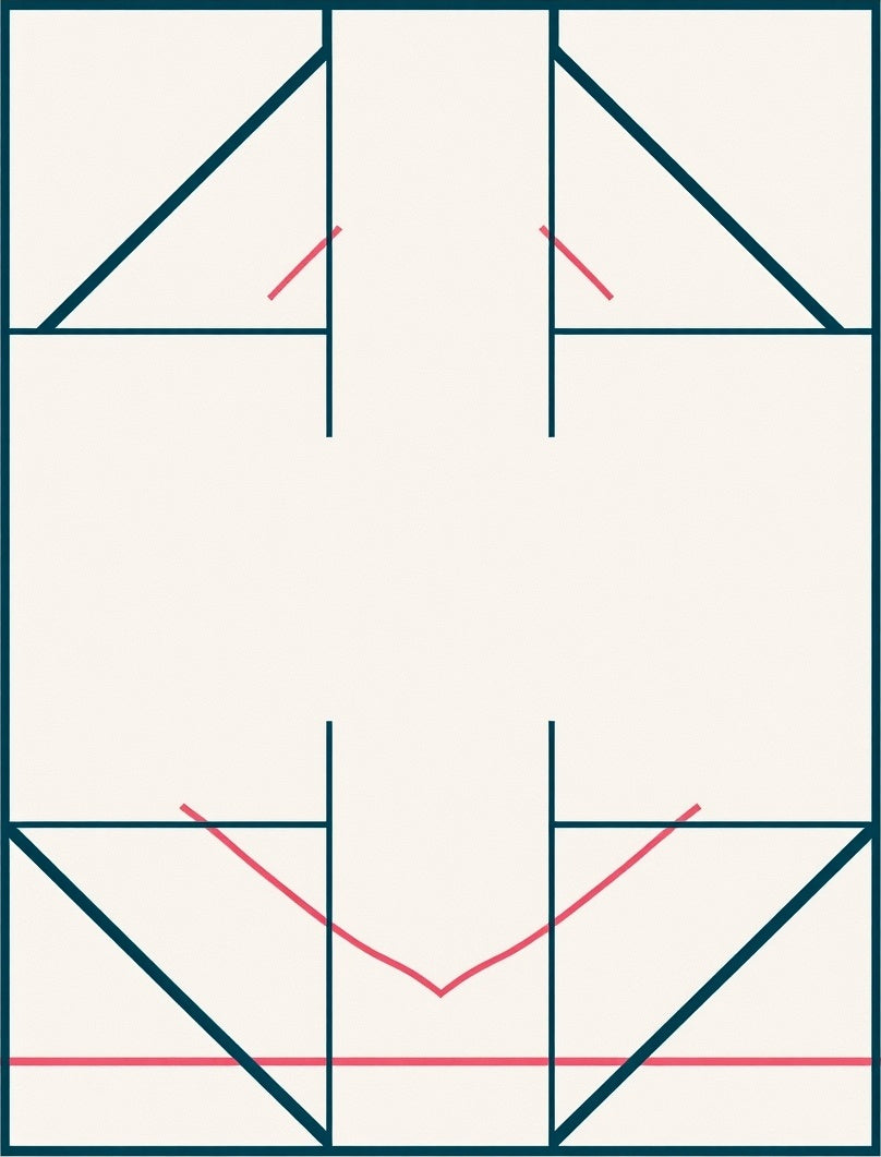 Geometric Abstract Design With Pink Accents Rug