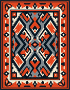 Bold Geometric Tribal Pattern Rug