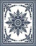 Intricate Floral Starburst Mandala Design Rug