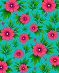 Bright Tropical Pink Floral Pattern Rug