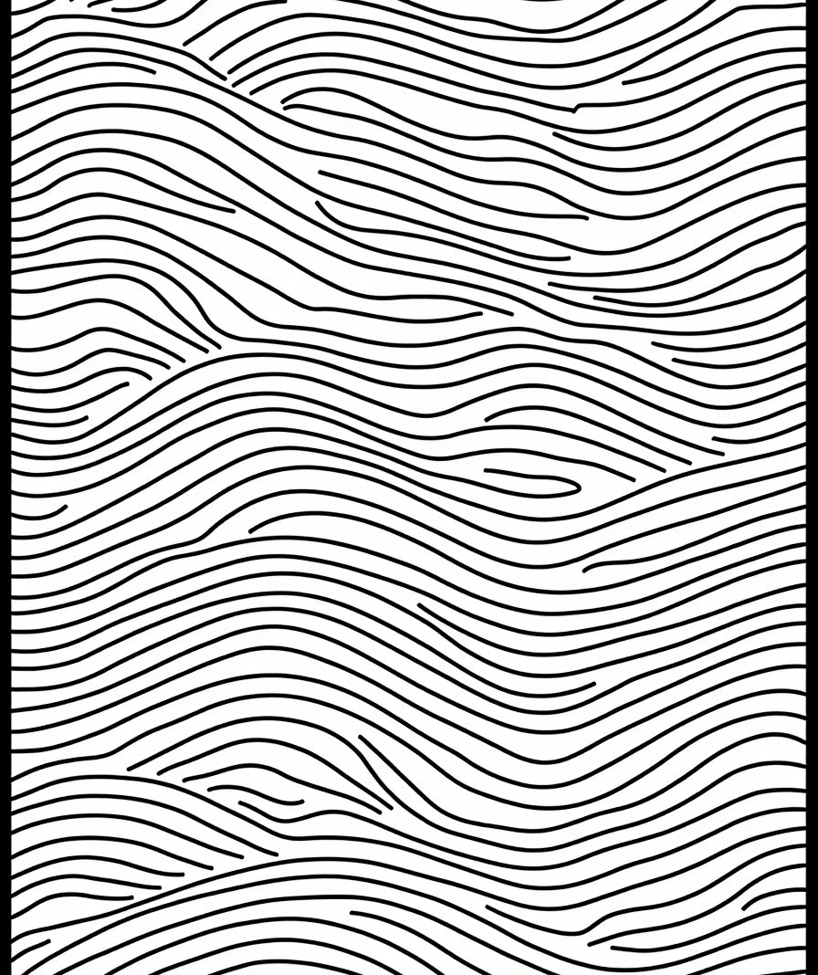 Abstract Black White Wavy Line Design Rug