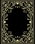 Elegant Floral Scrollwork Golden Border Rug