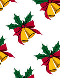 Golden Bells Red Bow Holly Rug