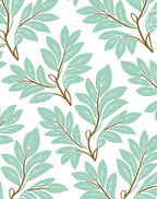 Mint Leaf Branch Pattern Rug