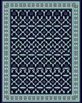 Art Deco Teal Geometric Pattern Rug