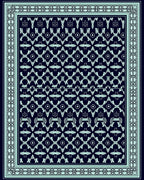 Art Deco Teal Geometric Pattern Rug