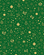 Emerald Gold Whimsical Holiday Icons Rug