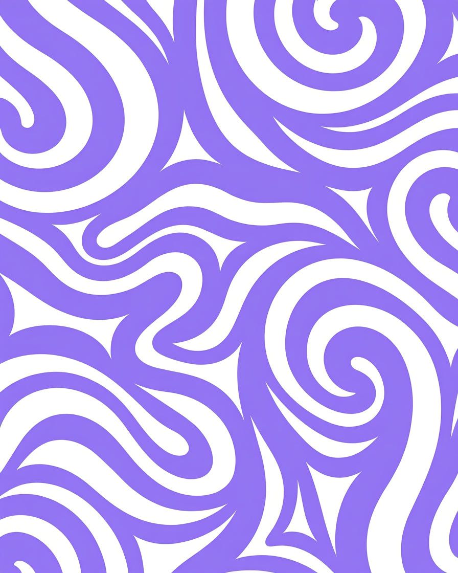 Lavender Swirl Abstract Organic Pattern Rug