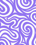 Lavender Swirl Abstract Organic Pattern Rug