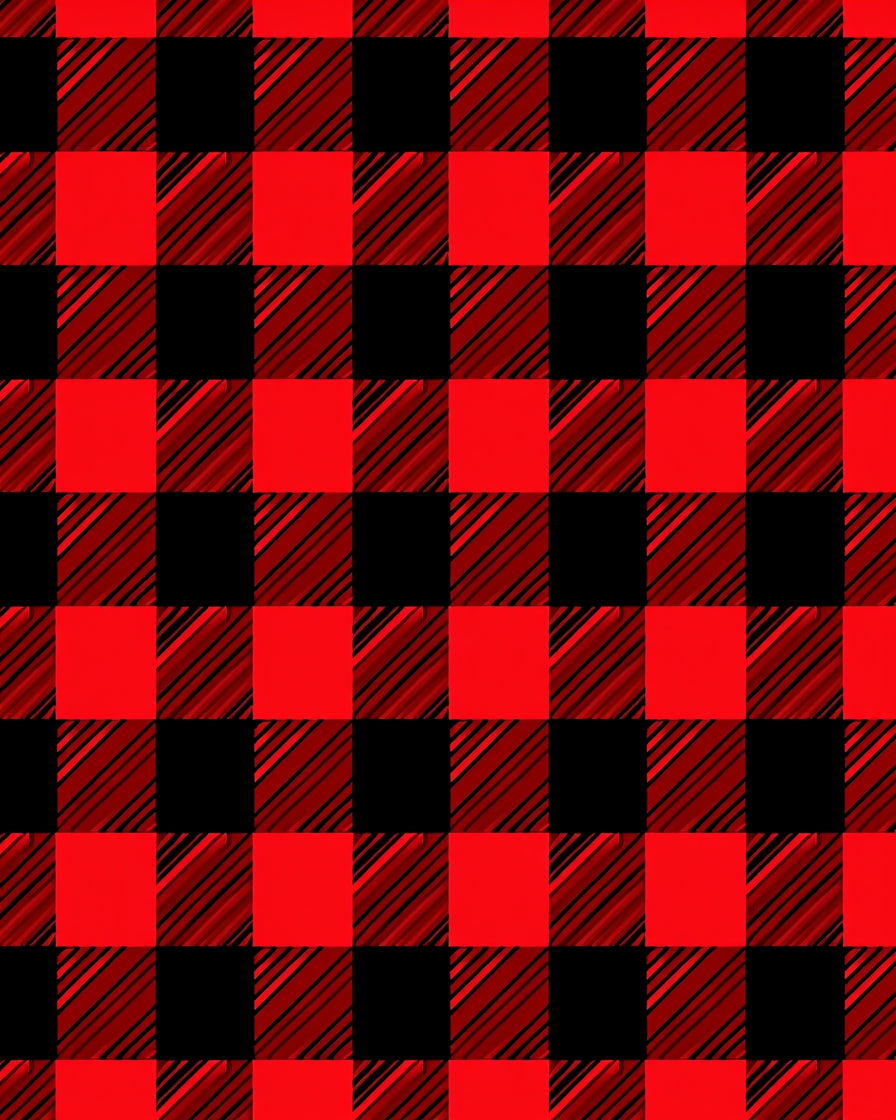 Classic Red Black Checkered Pattern Rug