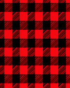 Classic Red Black Checkered Pattern Rug