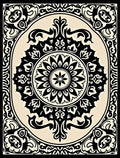 Black Cream Arabesque Ornament Rug