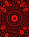 Abstract Red Organic Shapes Mandala Rug