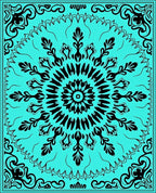 Bold Black Floral Mandala Design Rug