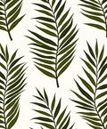 Tropical Leaf Patterned Green Rug