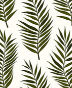 Tropical Leaf Patterned Green Rug
