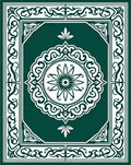 Emerald Green Intricate Scrollwork Pattern Rug