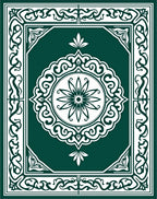 Emerald Green Intricate Scrollwork Pattern Rug