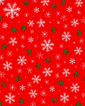 Red Snowflakes with Green Accents Rug