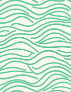 Minimalist Green Wave Pattern Rug