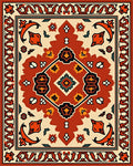 Intricate Red Floral Medallion Rug