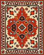 Intricate Red Floral Medallion Rug