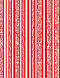 Bold Red White Scroll Stripe Rug