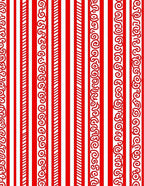 Bold Red White Scroll Stripe Rug