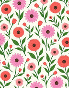 Pink Coral Flower Pattern Design Rug