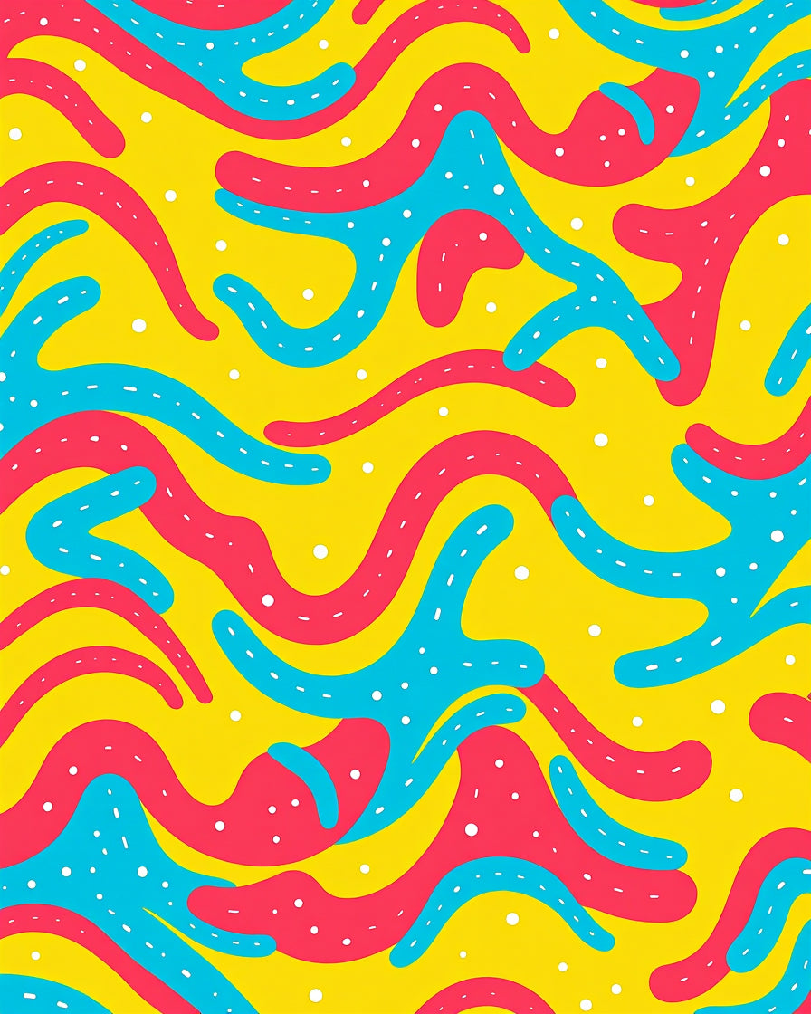 Abstract Wavy Dot Pattern Design Rug