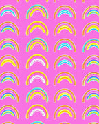 Bright Rainbow Arches Pattern Rug