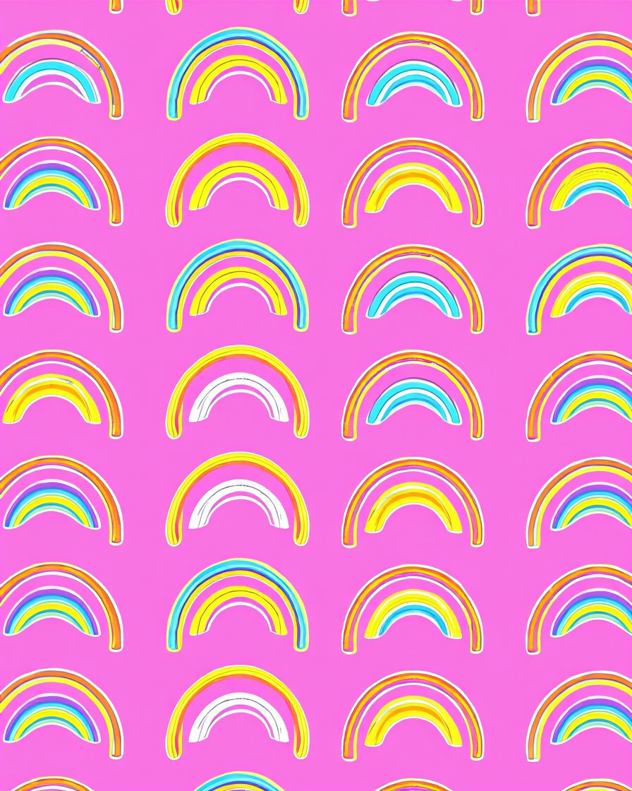 Bright Rainbow Arches Pattern Rug
