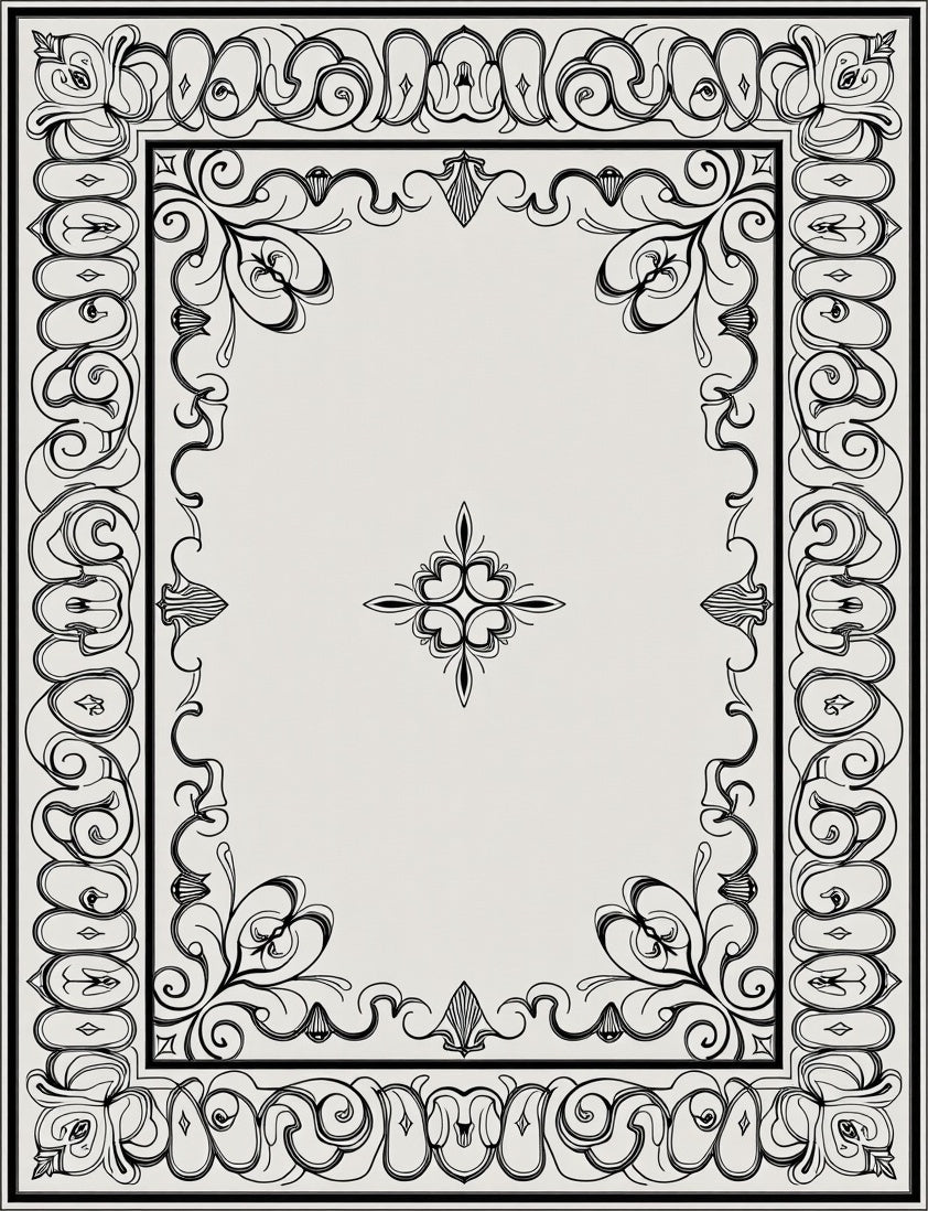 Ornate Swirls and Floral Accents Rug