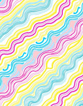 Colorful Wavy Striped Abstract Rug