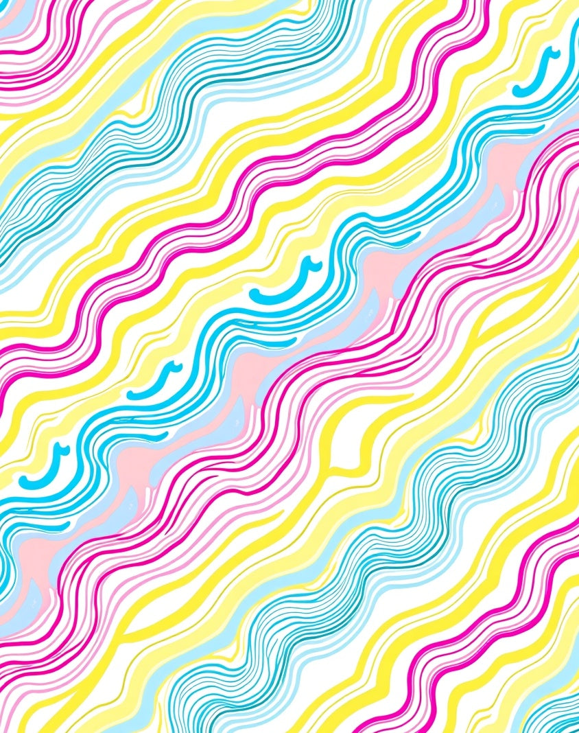 Colorful Wavy Striped Abstract Rug