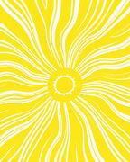 Radiant Yellow Sunburst Curved Lines Rug