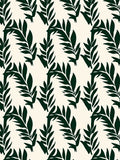 Dark Green Leaf Patterned Rug