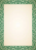 Emerald Green Swirl Border Rug