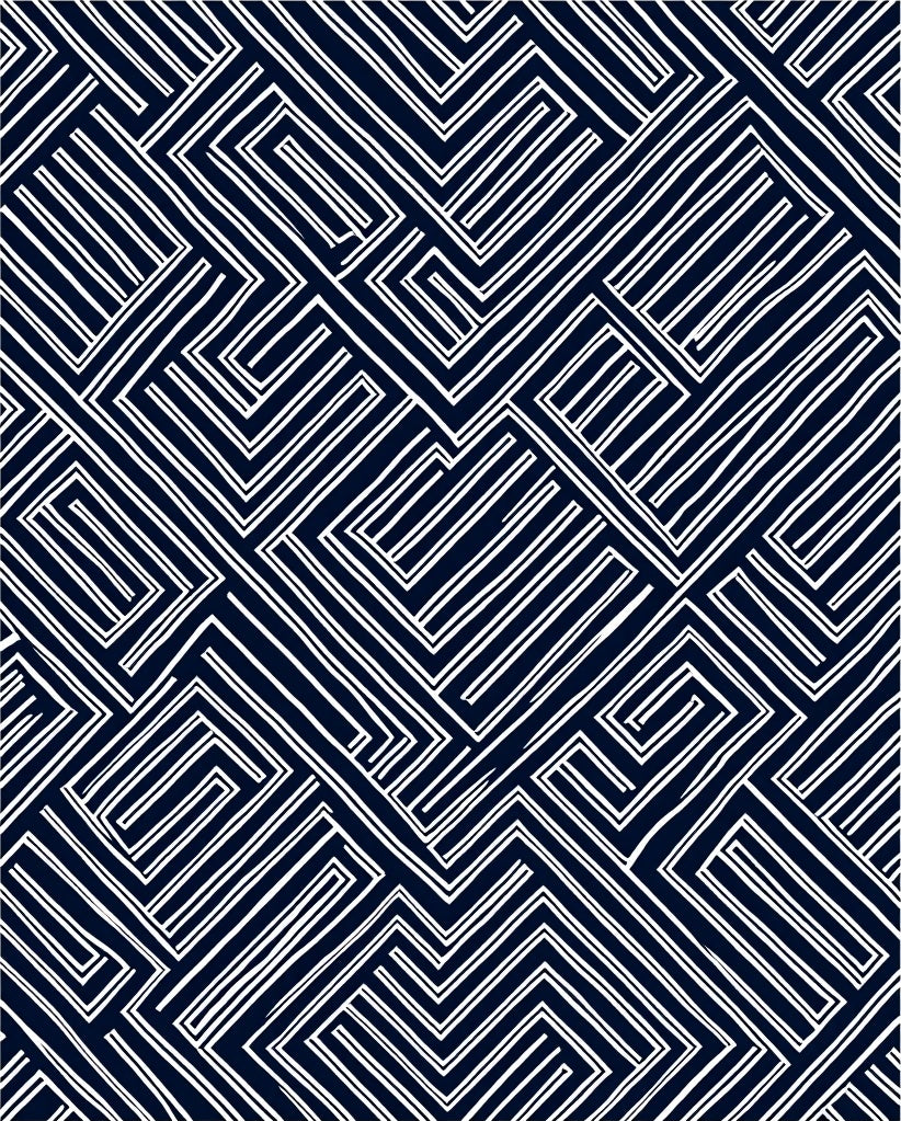Contemporarily Intertwined White Lines Design Rug