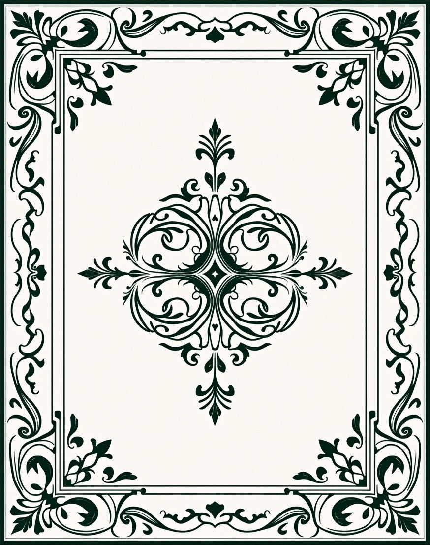 Classic Floral Scrollwork Design Rug